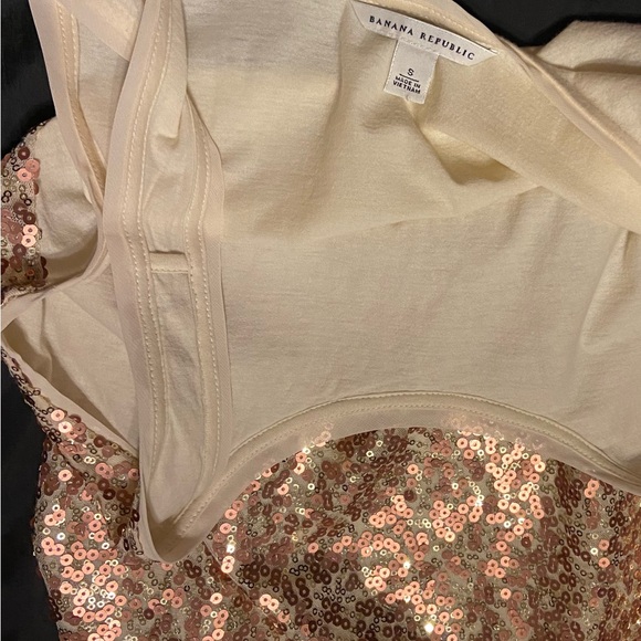 NWOT 2 layer 100% cotton tank with copper & silver sequins on mesh overlay. - Picture 6 of 11